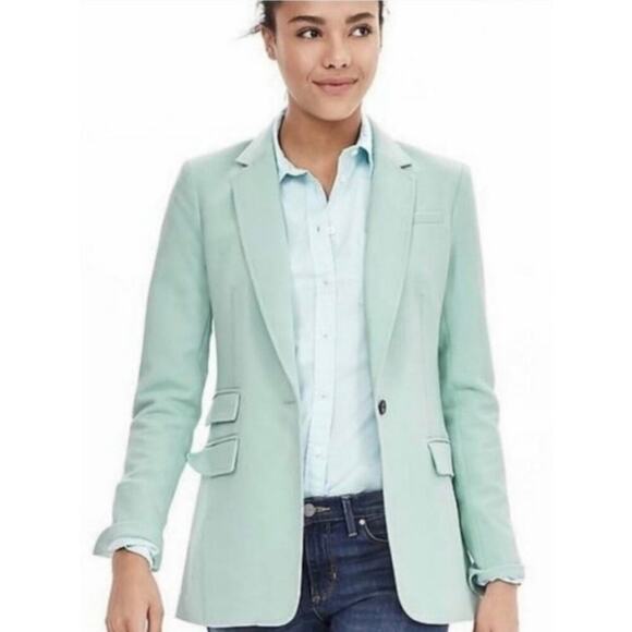 Banana Republic Blazer Jan Blue Womens Size 4 - Picture 5 of 8